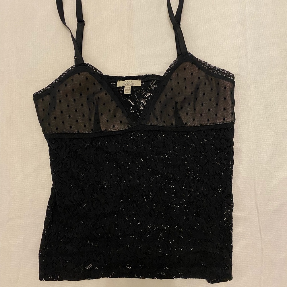 Zara lace top size small with adjustable straps.